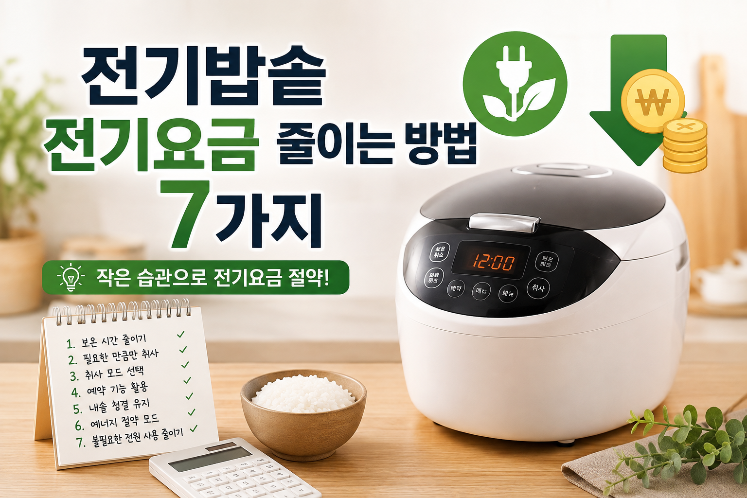 전기밥솥 전기요금 줄이는 방법 7가지